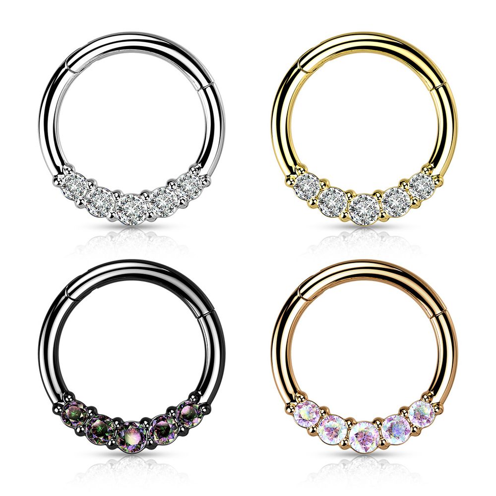 PREMIUM Claw-set 5 Jewel Segment Ring 16g