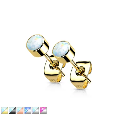 PREMIUM Bezel-Set Opal Studs