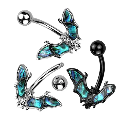 Abalone Bat Belly Barbell 14g