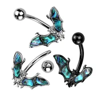 Abalone Bat Navel Barbell 14g