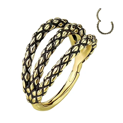 PREMIUM Triple Layer Textured Segment Ring 16g