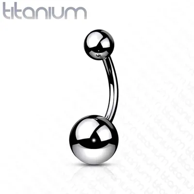 Implant Grade Titanium Belly Barbell 14g