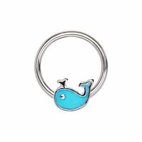 Whale Captive Bead Ring 16g