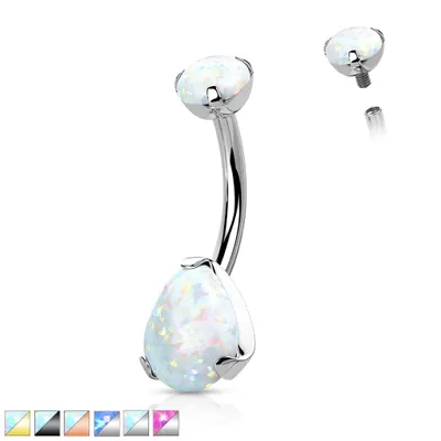 PREMIUM Almond Opal Belly Barbell 14g