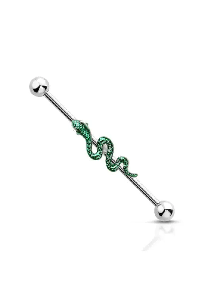 PREMIUM Slithering Snake Industrial Barbell 14g