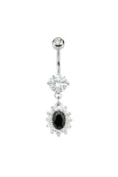 Black Crystal Halo Navel Dangle 14g