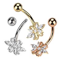 Marquise Butterfly Navel Barbell 14g
