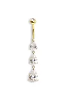 Claw-set Pear-Tier Navel Dangle 14g