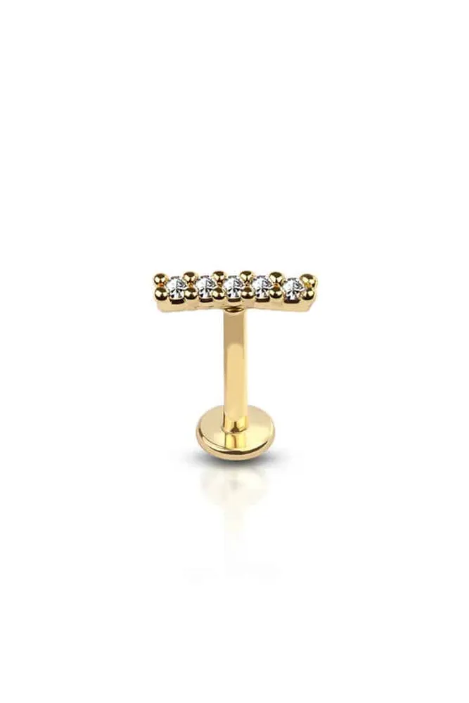 PREMIUM Crystal Bar Labret 16g