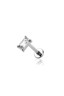 PREMIUM Claw-set Rectangle Labret 16g