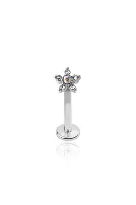 PREMIUM Iridescent Flower Labret 16g