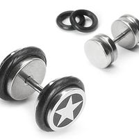 Surgical Steel Star Faux Plugs 16g