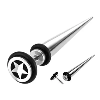 Surgical Steel Star Faux Tapers 16g