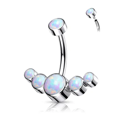 PREMIUM Opal Rim Belly Barbell 14g