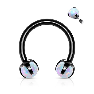 PREMIUM Surgical Steel Claw-set Opal Circular Barbell 16g