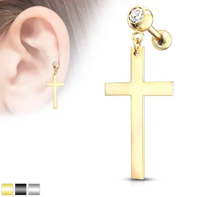 PREMIUM Cross Cartilage Dangle 16g