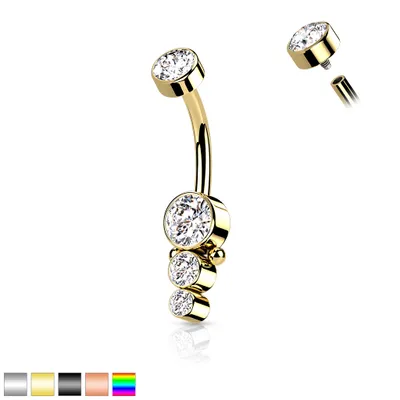 PREMIUM Dotwork Line Navel Barbell 14g