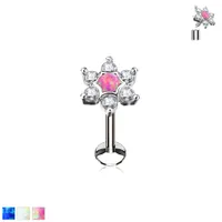 PREMIUM Opal Flower Labret 16g