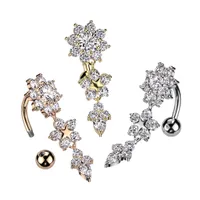 Tiered Flower Inverted Navel Dangle 14g