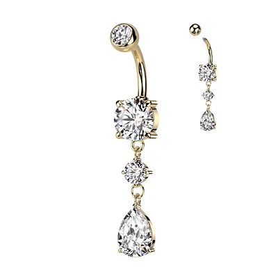 Petite Teardrop Navel Dangle 14g