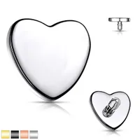 Surgical Steel Heart Microdermal Top