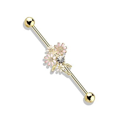 PREMIUM Flower Bunch Industrial Barbell 14g