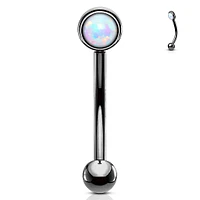 PREMIUM Bezel-Set Opal Curved Barbell 16g