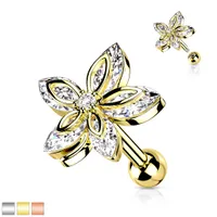 PREMIUM Pointed Flower Cartilage Stud 16g