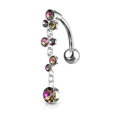 Crystal Clusters Inverted Navel Dangle 14g