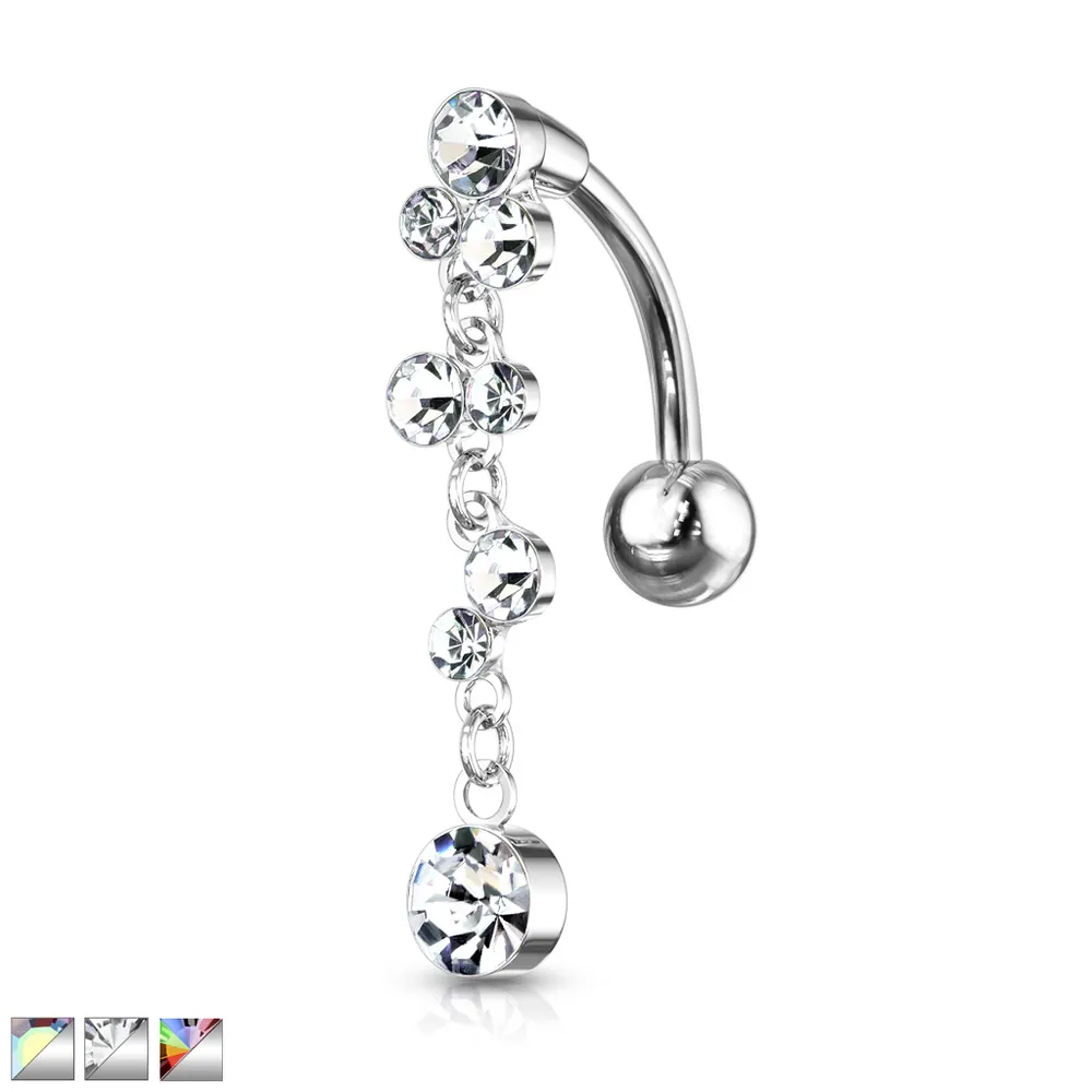 Crystal Clusters Inverted Navel Dangle 14g