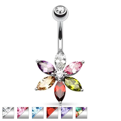 Bold Petals Navel Barbell 14g