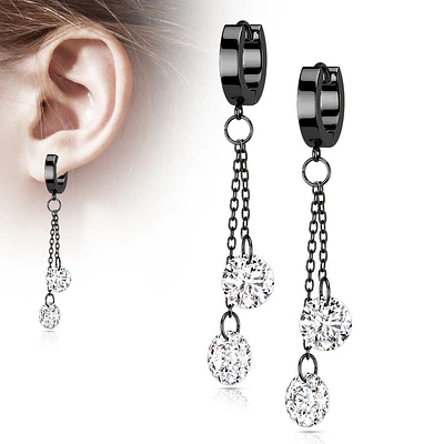 Crystal Chain Cuff Earrings