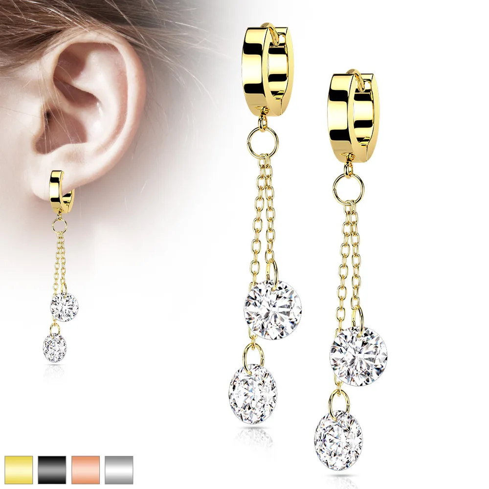 Crystal Chain Cuff Earrings