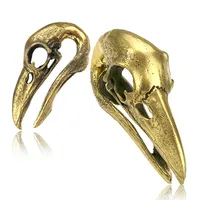 Brass Crow Skull Ear Weights 0g