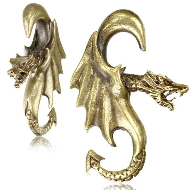 Brass Dragon Ear Weights 8g - BodyMods Jewelry