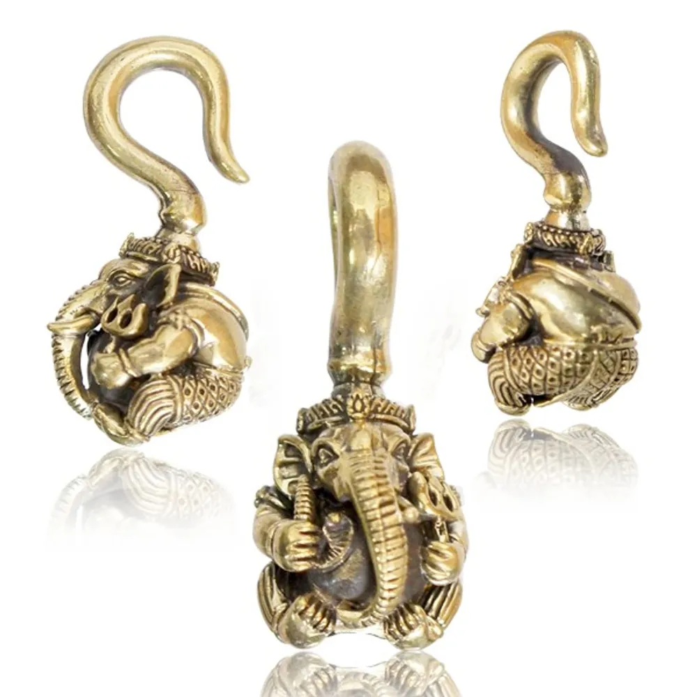 Brass Ganesh Ear Weights 6g