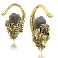 Brass and Labradorite Ear Weights 8g