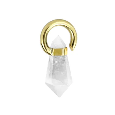 Brass and Mountain Crystal Ear Weights 6g