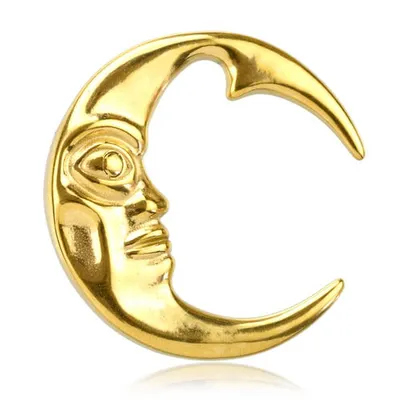 Surgical Steel Gold PVD Moon Ear Weights 2g