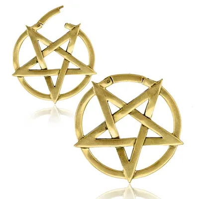 Hinged Brass Pentagram Ear Weights 6g