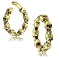 Hinged Brass Skull Ear Weights 6g