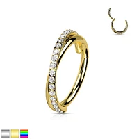 PREMIUM Crystal Edge Twist Segment Ring 16g