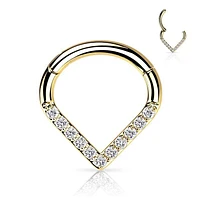 PREMIUM Crystal Triangle Segment Ring 16g