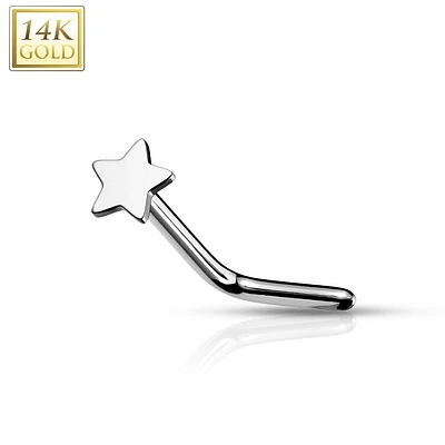 14K Gold Star Nose Pin 20g