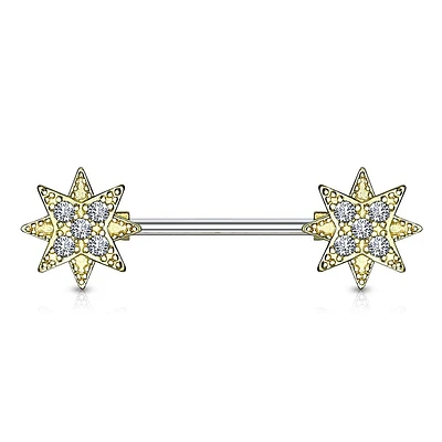 Starburst Nipple Barbell 14g