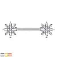 Starburst Nipple Barbell 14g