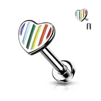 PREMIUM Rainbow Heart Labret 16g