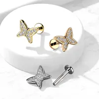 PREMIUM Paved Butterfly Labret 16g