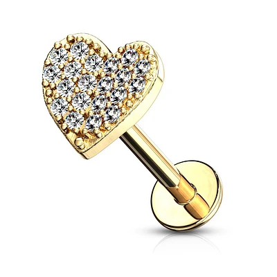 PREMIUM Bling Heart Labret 16g