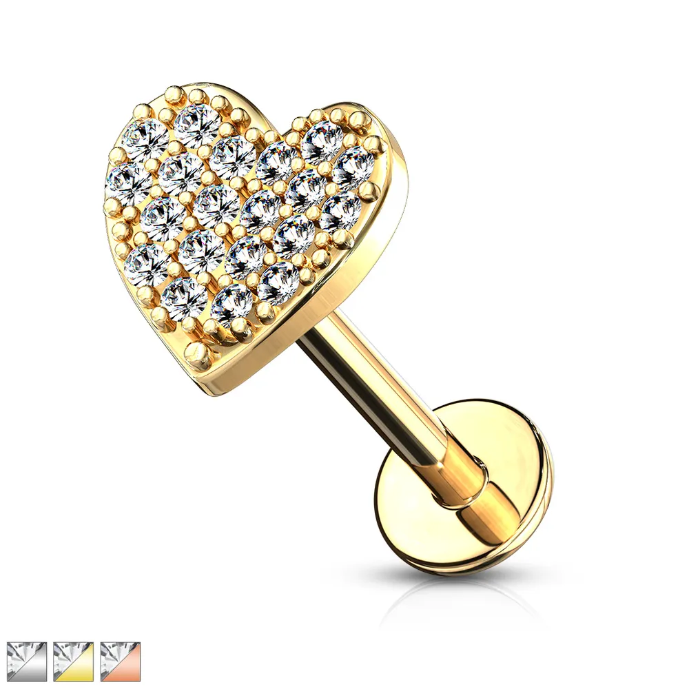 PREMIUM Bling Heart Labret 16g